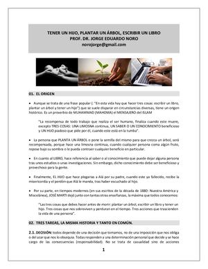 301. TENER HIJOS, PLANTAR ARBOLES Y ESCRIBIR LIBROS