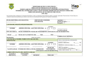Formulario Comedor 2022