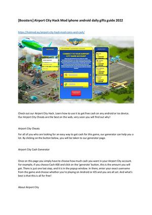[Boosters] Airport City Hack Mod Iphone Android Daily Gifts Guide 2022