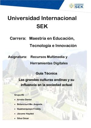 Guía Técnica Culturas Andinas