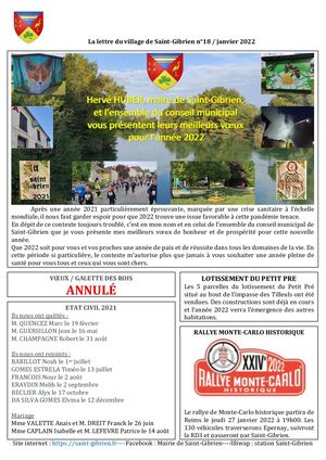Lettre du village de Saint Gibrien N°18