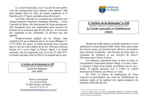 AMFAR A15 458 La Garde nationale et l'habillement (1845)