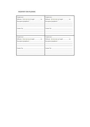 Example Of Passport For The Project