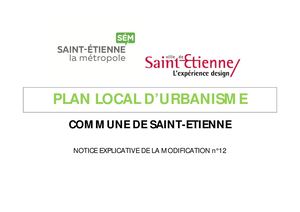 Notice explicative - Plu Saint-Etienne Modification n°12
