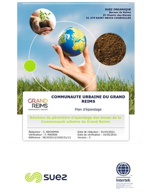 Communauté Urbaine du Grand Reims - plan d'épandage