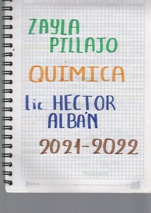 Caderno De Química Zayla Pillajo