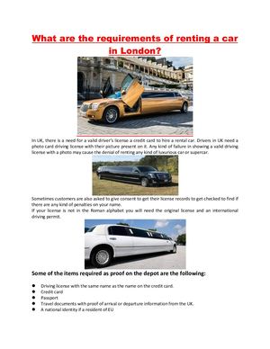 What Are The Requirements Of Renting A Car In London Converted