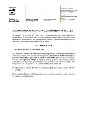 Nuevo Protocolo Ante Un +