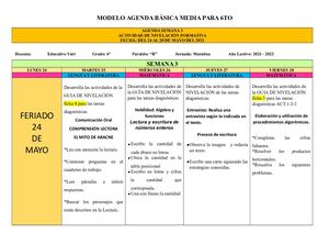 Modelo Agenda Semana3 Media 6to