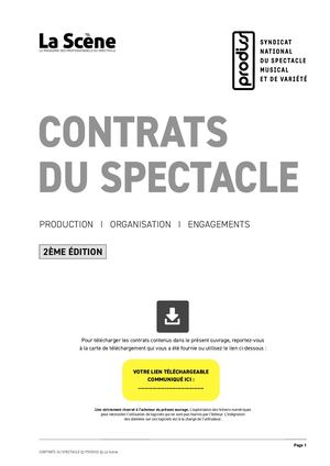 Contrats du Spectacle - extraits pages 1 à 8