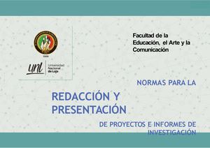Normas Para La Redacción Y Presentación Del Proyecto E Informe De Investigación Feac (1) Convertido
