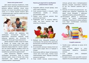 Взрослые заботы о детском чтении. Памятка для родителей .