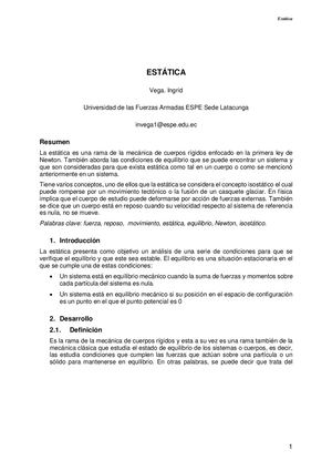 Ensayo De Estática