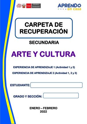 Carpeta De Recuperación Arte y Cultura 2022