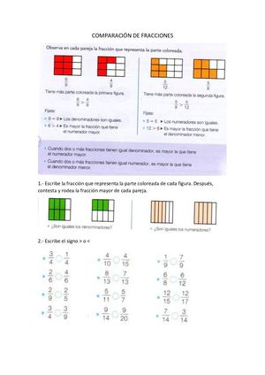 7 Comparación De Fracciones