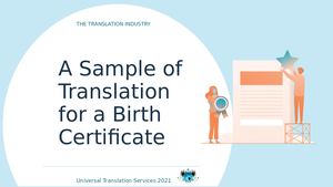 Birth Certificate Translation Sample