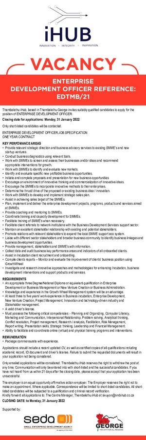 Thembalethu iHub Vacancy