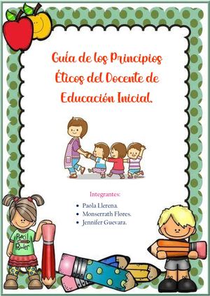 Principios éTicos Del Docente De Educacion Inicial
