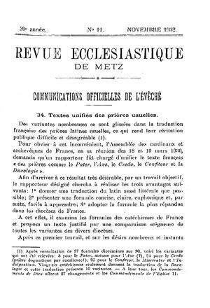 Revue Ecclésiastique de Metz 1932-11