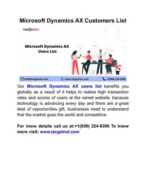 Microsoft Dynamics Ax Customers List