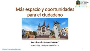 Mas espacio y oportunidades para el ciudadano. Idea UN.