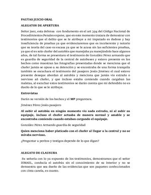 Alegatos Apertura Juicio Oral