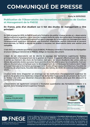 Communiqué Observatoire Des Formations