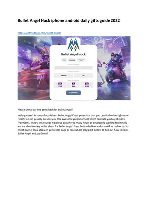 Bullet Angel Hack Iphone Android Daily Gifts Guide 2022