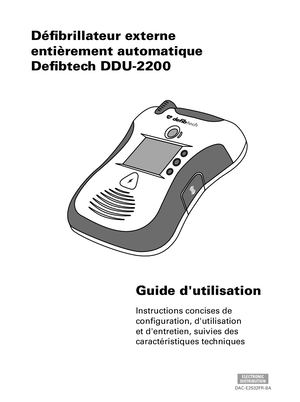 Defibtech - Guide d'utilisation - Défibrillateur LifeLine PRO - ECG - VIEW