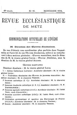 Revue Ecclésiastique de Metz 1934-11