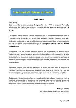 Fundamentos do Processo de Avaliação – 4 Rodas