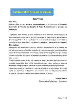 O Papel do Examinador no processo de Habilitação