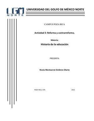 Reforma y contrarreforma unidad 2