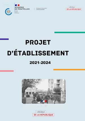 Projet ETablissement Collège De Grazailles 2021-2024