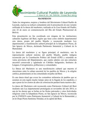 Manifiesto a la Opinión Pública