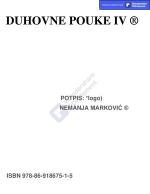 Duhovne Pouke Iv Knjiga ®