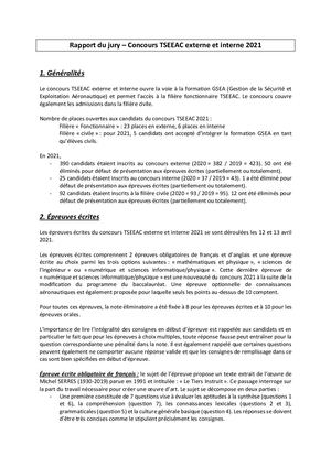 Rapport Du Jury Concours Tseeac 2021