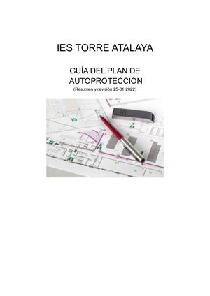 Plan de Autoprotección. IES Torre Atalaya. 2021-22.