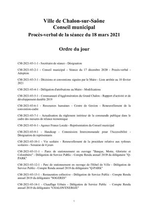 Procès Verbal CM du 18 Mars 2021