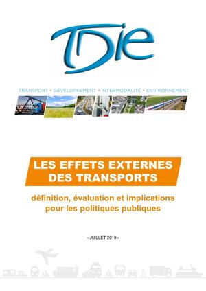 Tdie Les Externalites Des Transports