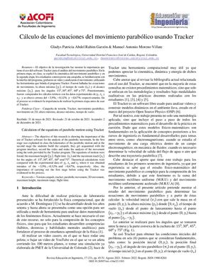 Cálculo de las ecuaciones del movimiento parabólico usando Tracker