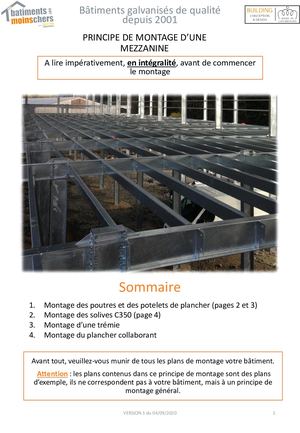 PRINCIPE DE MONTAGE MEZZANINE