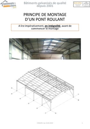 PRINCIPE DE MONTAGE PONT ROULANT