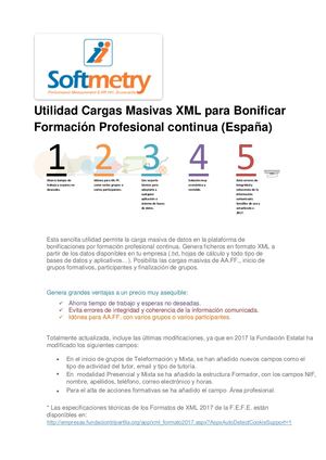 Dossier Utilidad Cargas Masivas Xml Formacion Continua