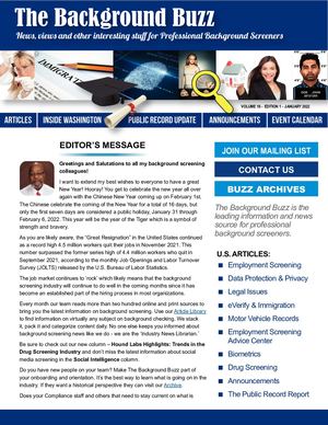 BACKGROUND BUZZ - JANUARY 2022