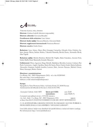"Carmen Paschale" ("Atelier", 2020, n. 100)