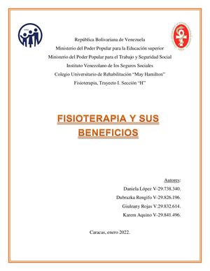 Revista Fisioterapia Sección H Ft T1 Lopez, Rengifo, Rojas, Aquino