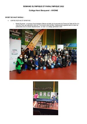 Semaine olympique et paralympique