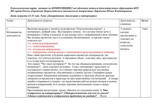Кириченко Ю.В. Технологическая карта урока по композиции,  программы "Художественное и социокультурное проектирование", 2 год обучения. Тема "Стилизация натюрморта".
