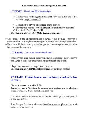 Protocole À Réaliser Sur Le Logiciel Eduanat2